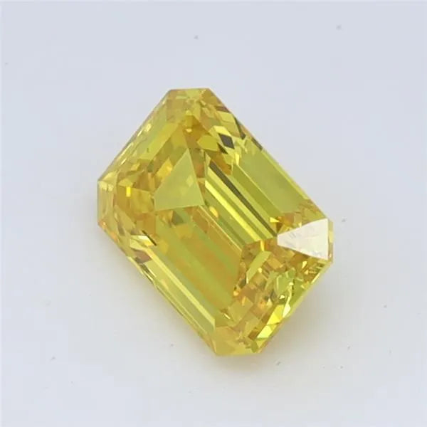 0.74ct Emerald Lab Grown Diamond (Colour Fancy Intense Yellow, Clarity VS1, IGI Certified)