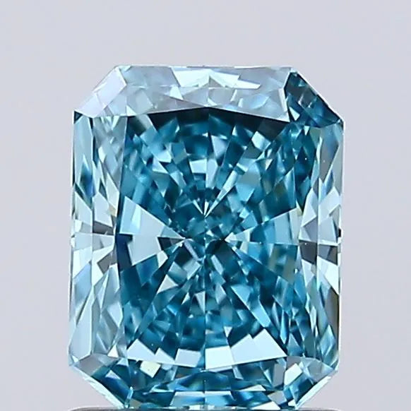 1.08ct Radiant Lab Grown Diamond (Colour Fancy Vivid Blue, Clarity VVS2, IGI Certified)