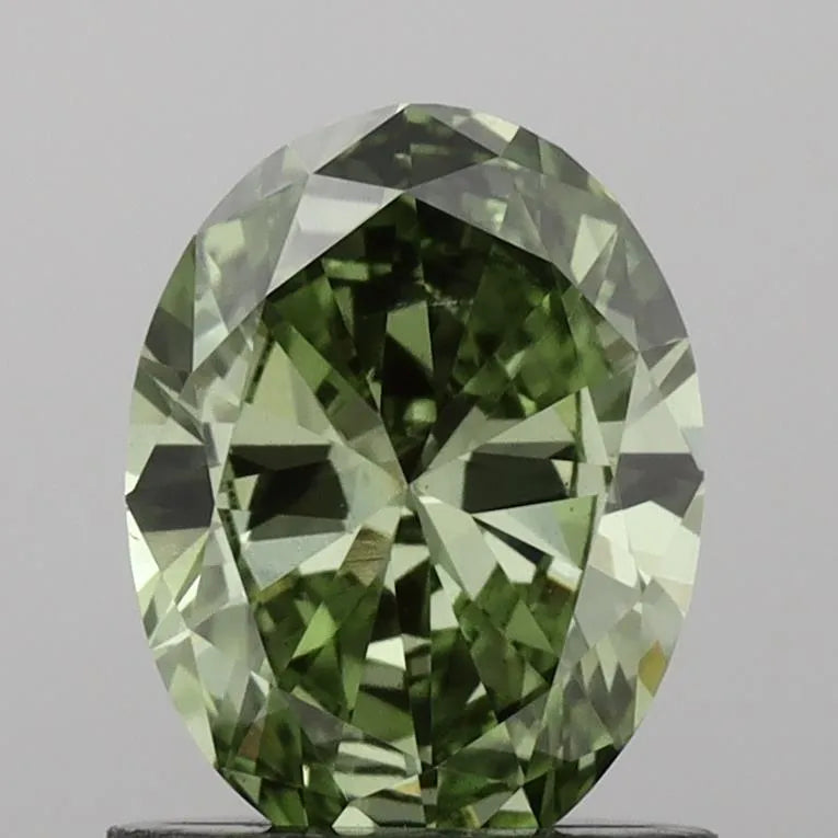 0.93ct Oval Lab Grown Diamond (Colour Fancy Vivid Green, Clarity VS1, IGI Certified)