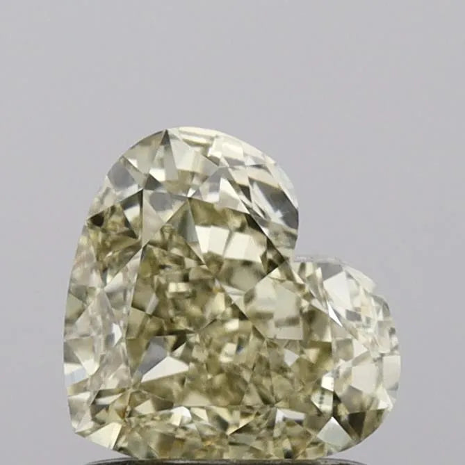 1.10ct Heart Lab Grown Diamond (Colour Fancy Light Gray Yellow, Clarity VS1, Cut GD, IGI Certified)