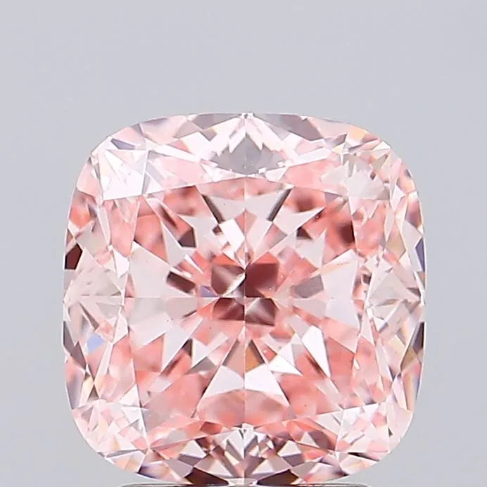 3.24ct Cushion modified Lab Grown Diamond (Colour Fancy Intense Pink, Clarity VS1, IGI Certified)