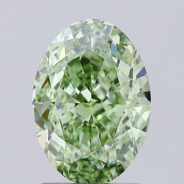 2.00ct Oval Lab Grown Diamond (Colour Fancy Vivid Green, Clarity IF, IGI Certified)