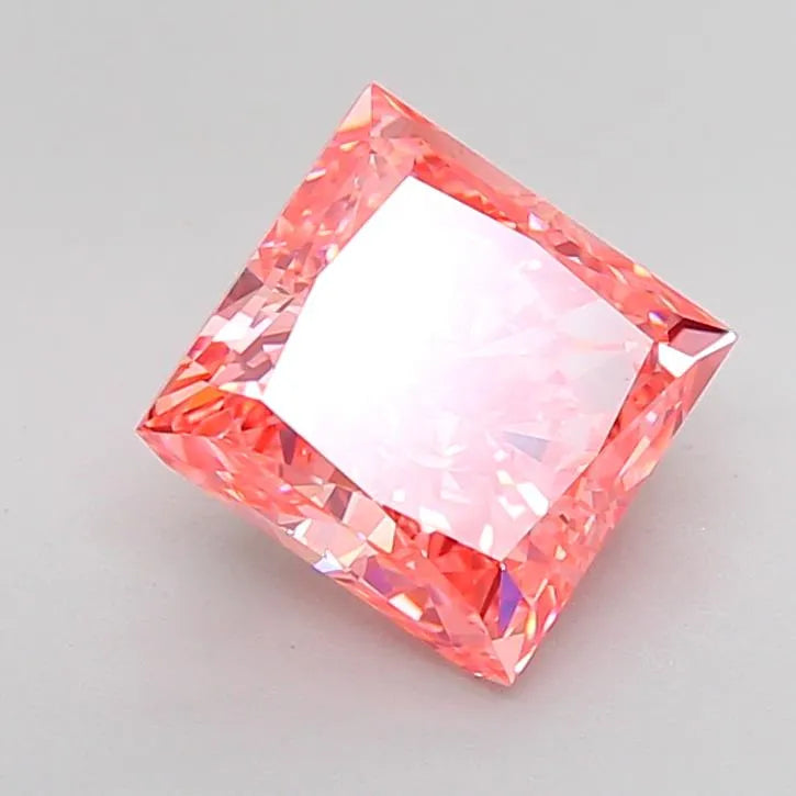 4.47ct Princess Lab Grown Diamond (Colour Fancy Vivid Pink, Clarity VS2, IGI Certified)