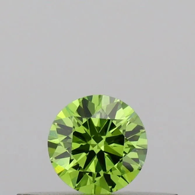0.18ct Round Lab Grown Diamond (Colour Fancy Vivid Green, Clarity VS1, Cut VG, IGI Certified)