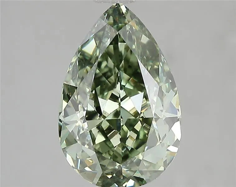 3.01ct Pear Lab Grown Diamond (Colour Fancy Vivid Green, Clarity VS1, IGI Certified)