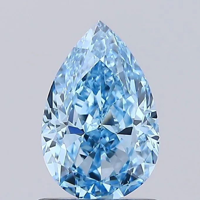 1.30ct Pear Lab Grown Diamond (Colour Fancy Vivid Blue, Clarity VVS2, IGI Certified)