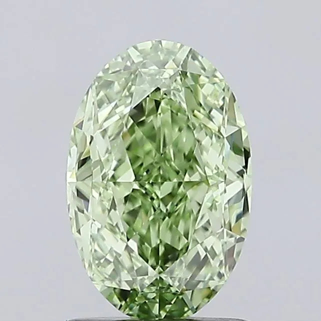 1.57ct Oval Lab Grown Diamond (Colour Fancy Vivid Green, Clarity VVS1, IGI Certified)