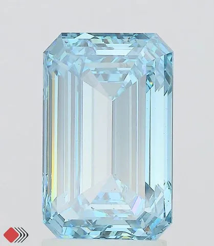3.00ct Emerald Lab Grown Diamond (Colour Fancy Vivid Blue, Clarity VS2, IGI Certified)