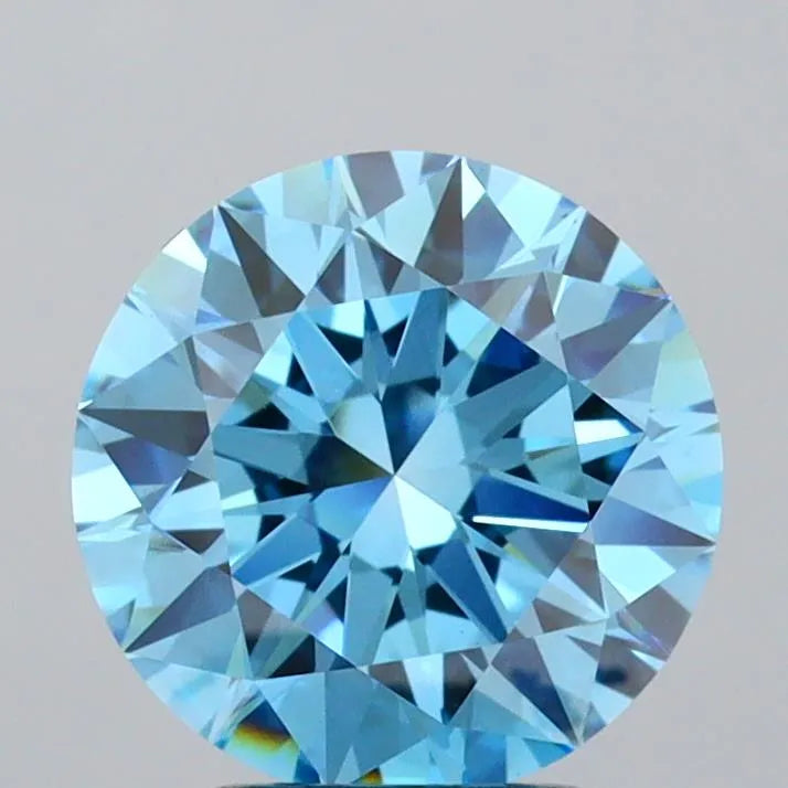 3.02ct Round Lab Grown Diamond (Colour Fancy Vivid Blue, Clarity VS1, Cut EX, IGI Certified)