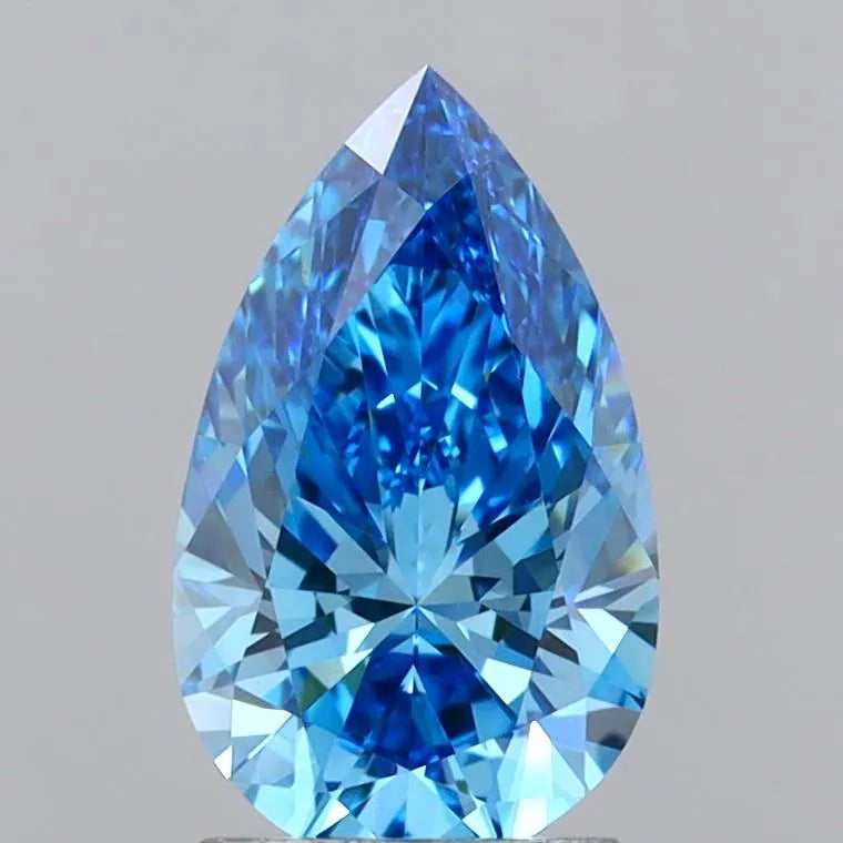 2.05ct Pear Lab Grown Diamond (Colour Fancy Vivid Blue, Clarity VVS2, IGI Certified)